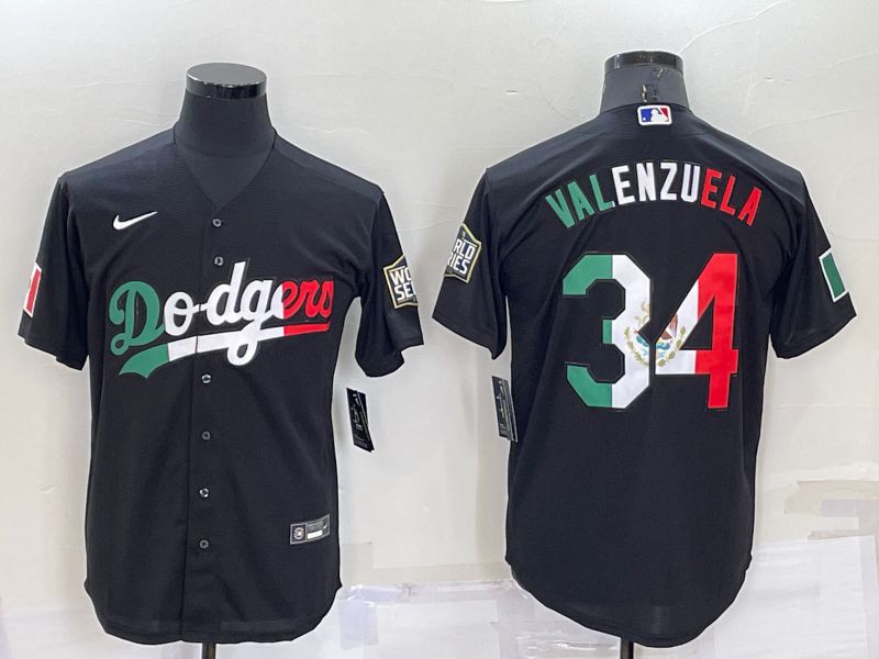 Men Los Angeles Dodgers #34 Valenzuela Black Nike 2022 MLB Jersey2->new york yankees->MLB Jersey